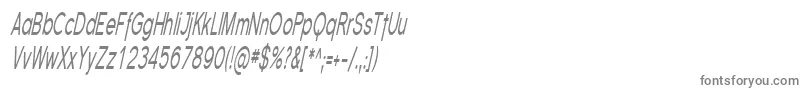 SfflorencesanscompItalic-fontti – harmaat kirjasimet valkoisella taustalla