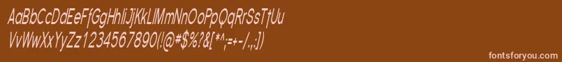 SfflorencesanscompItalic Font – Pink Fonts on Brown Background
