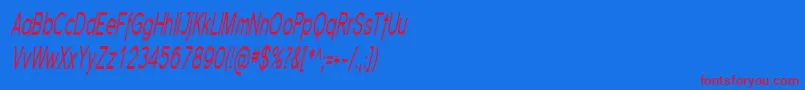 SfflorencesanscompItalic Font – Red Fonts on Blue Background