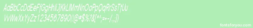 フォントSfflorencesanscompItalic – 緑の背景に白い文字