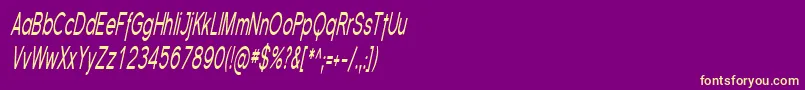 SfflorencesanscompItalic Font – Yellow Fonts on Purple Background