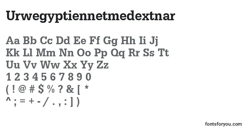 Шрифт Urwegyptiennetmedextnar – алфавит, цифры, специальные символы