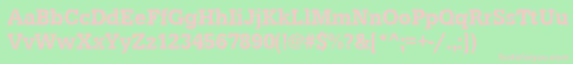 Urwegyptiennetmedextnar Font – Pink Fonts on Green Background