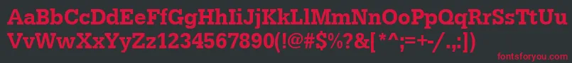 Urwegyptiennetmedextnar Font – Red Fonts on Black Background