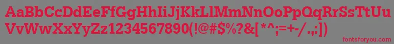 Urwegyptiennetmedextnar Font – Red Fonts on Gray Background