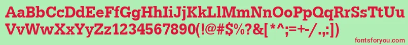 Urwegyptiennetmedextnar Font – Red Fonts on Green Background