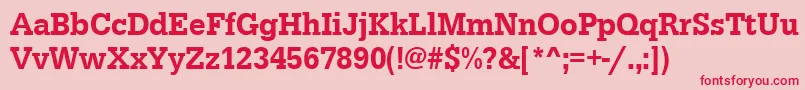 フォントUrwegyptiennetmedextnar – ピンクの背景に赤い文字