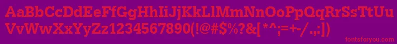 Urwegyptiennetmedextnar Font – Red Fonts on Purple Background