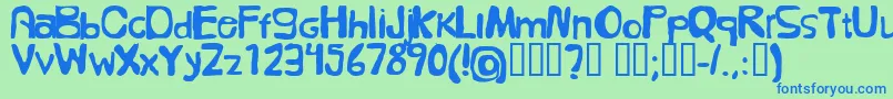 FolkГ¶l Font – Blue Fonts on Green Background