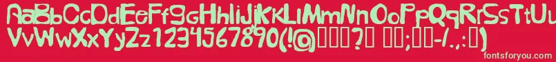 フォントFolkГ¶l – 赤い背景に緑の文字