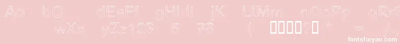 Nordspur-Schriftart – Weiße Schriften auf rosa Hintergrund