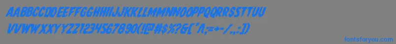 Direwolfital-Schriftart – Blaue Schriften auf grauem Hintergrund