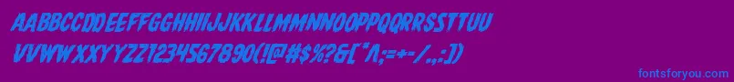 Direwolfital Font – Blue Fonts on Purple Background