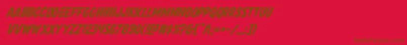 Direwolfital-fontti – ruskeat fontit punaisella taustalla