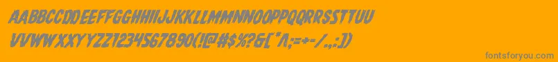 フォントDirewolfital – オレンジの背景に灰色の文字