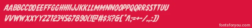Direwolfital Font – Pink Fonts on Red Background