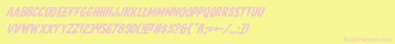 Direwolfital-Schriftart – Rosa Schriften auf gelbem Hintergrund