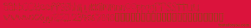 Weitere Informationen zur 7 Hours-Schriftart 7 Hours-Schriftart – Braune Schriften auf rotem Hintergrund