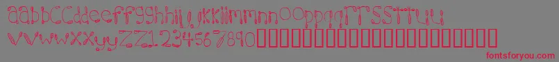 7 Hours-Schriftart – Rote Schriften auf grauem Hintergrund