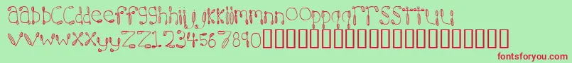 7 Hours Font – Red Fonts on Green Background