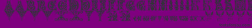 Floralmajuscules Font – Black Fonts on Purple Background