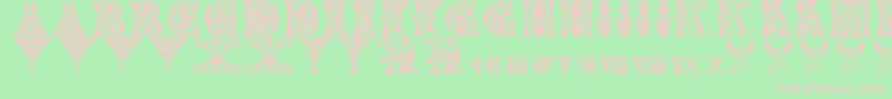 Floralmajuscules Font – Pink Fonts on Green Background