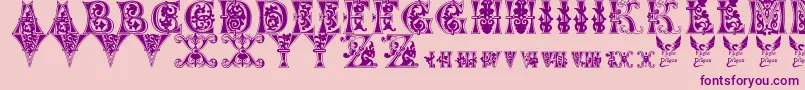 Floralmajuscules Font – Purple Fonts on Pink Background