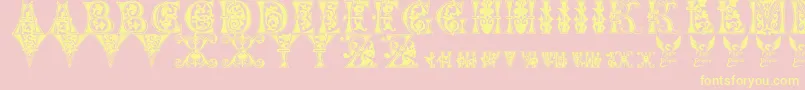 Floralmajuscules Font – Yellow Fonts on Pink Background