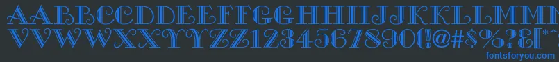 Cambridgeside Font – Blue Fonts on Black Background