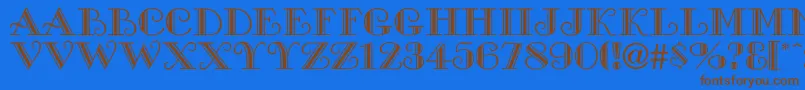 Cambridgeside Font – Brown Fonts on Blue Background