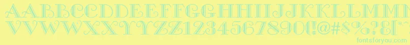 Cambridgeside Font – Green Fonts on Yellow Background