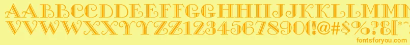 Cambridgeside Font – Orange Fonts on Yellow Background