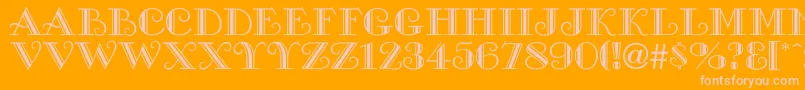 Cambridgeside-Schriftart – Rosa Schriften auf orangefarbenem Hintergrund