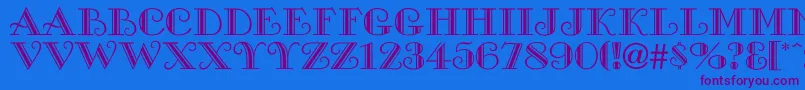 Cambridgeside Font – Purple Fonts on Blue Background