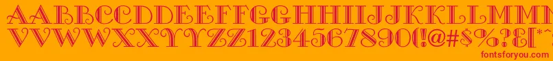 フォントCambridgeside – オレンジの背景に赤い文字