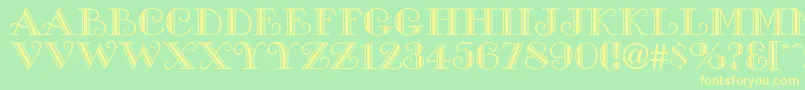 Cambridgeside Font – Yellow Fonts on Green Background