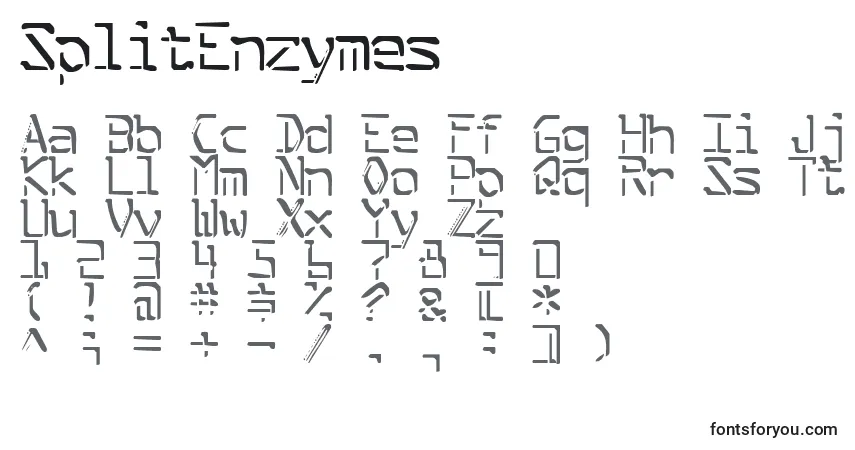 Schriftart SplitEnzymes – Alphabet, Zahlen, spezielle Symbole