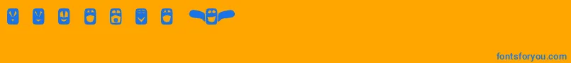Uglyfaces-Schriftart – Blaue Schriften auf orangefarbenem Hintergrund