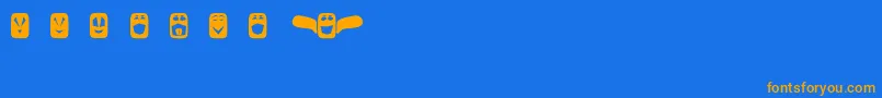 Uglyfaces-Schriftart – Orangefarbene Schriften auf blauem Hintergrund