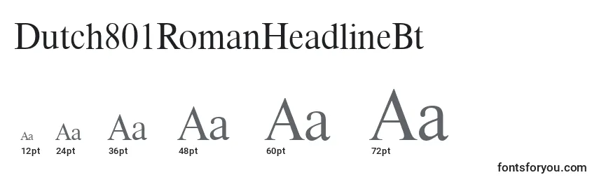 Dutch801RomanHeadlineBt Font Sizes