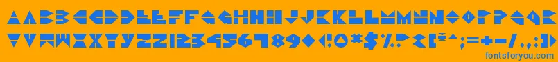 DiscoDork Font – Blue Fonts on Orange Background