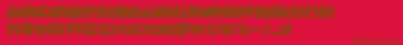 Rubberboycondital Font – Brown Fonts on Red Background