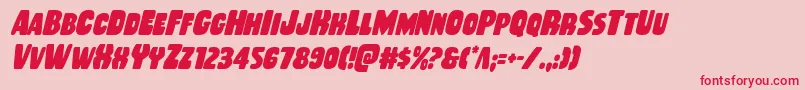 Rubberboycondital Font – Red Fonts on Pink Background