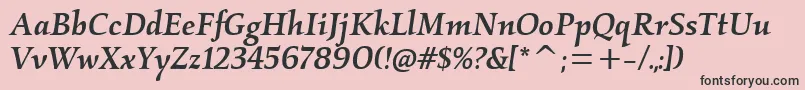 KallosmditcTtMediumitalic Font – Black Fonts on Pink Background