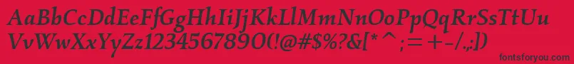 KallosmditcTtMediumitalic Font – Black Fonts on Red Background