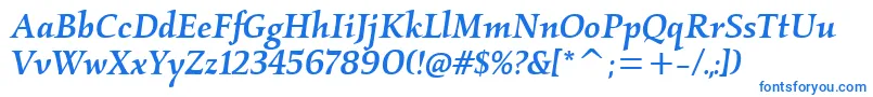 Шрифт KallosmditcTtMediumitalic – синие шрифты