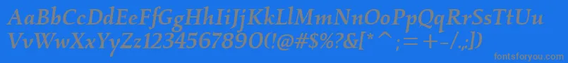 KallosmditcTtMediumitalic Font – Gray Fonts on Blue Background