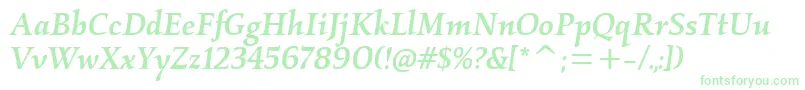 フォントKallosmditcTtMediumitalic – 緑のフォント