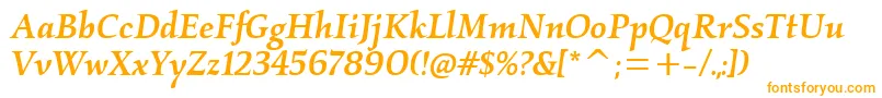 Шрифт KallosmditcTtMediumitalic – оранжевые шрифты на белом фоне