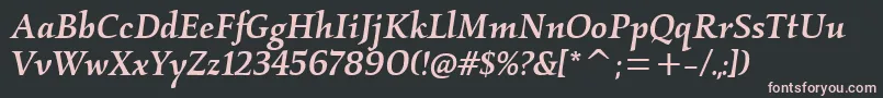 KallosmditcTtMediumitalic Font – Pink Fonts on Black Background